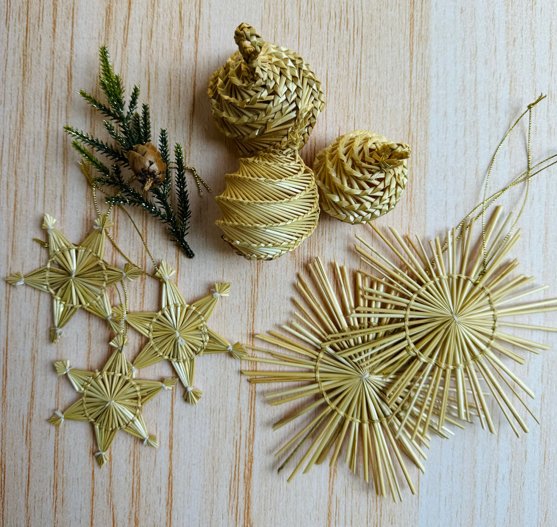 Popotillo Spiral Ornaments [sets of 3]